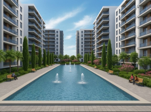 İskele'de 1+1 42.900 £'e, %50'si peşin kalanı 36 ay kefilsiz, bankasız ve faizsiz taksit seçeneği.